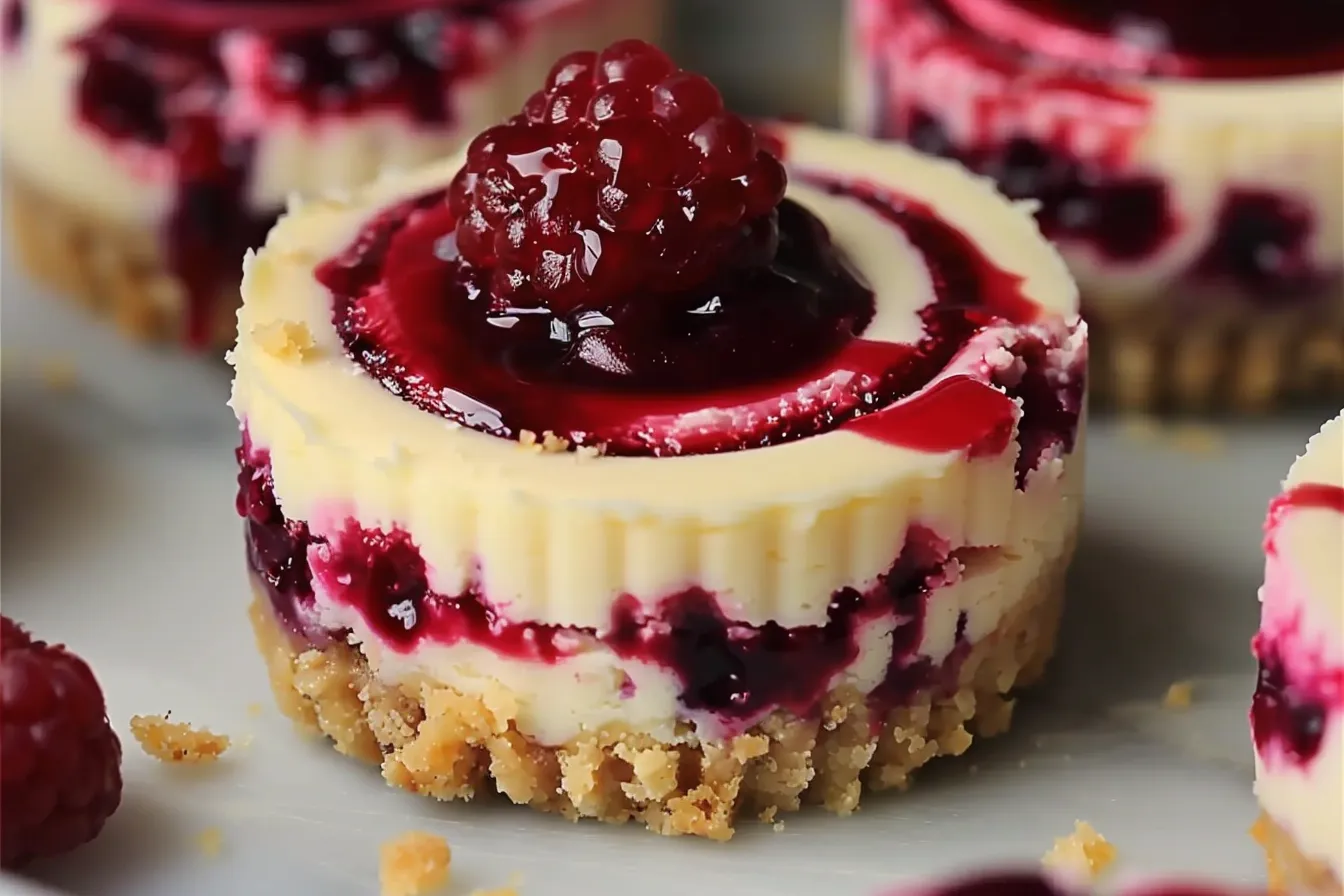 Berry Swirl Cheesecake Bites