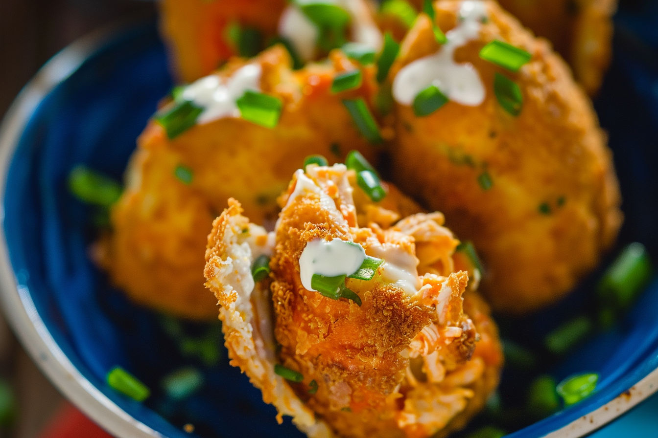 Buffalo Chicken & Ranch Potato Croquettes