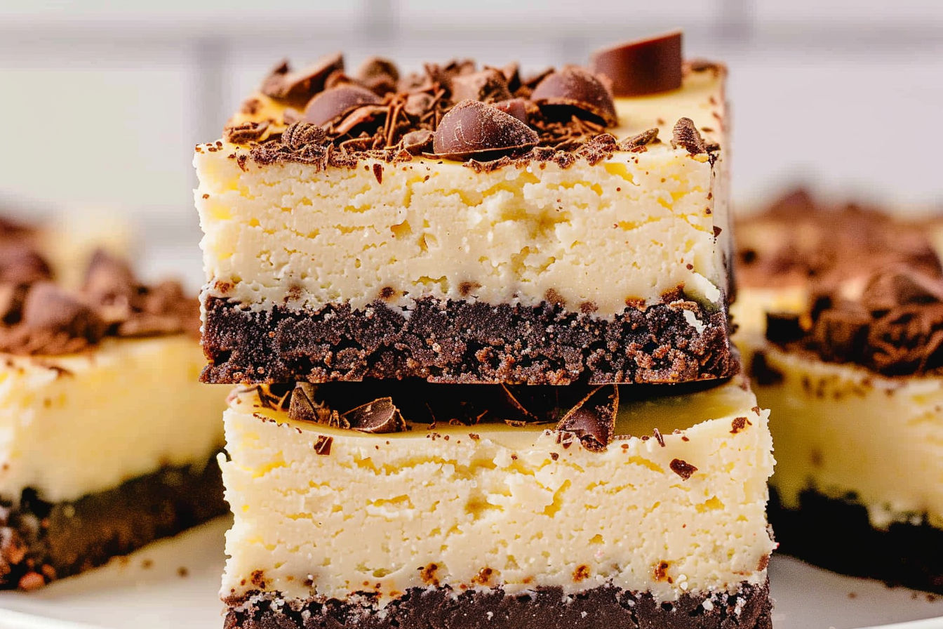 Cheesecake Squares with Chocolate Nut Crust