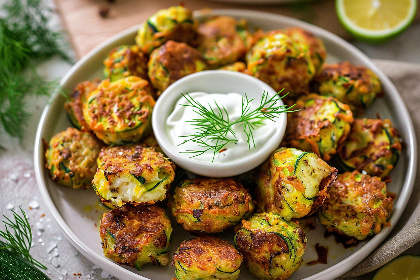 Cheesy Garlic Zucchini Bites