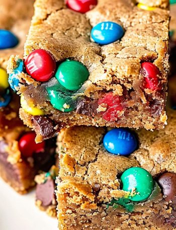 Chewy M&M Cookie Bars