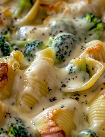 Chicken Broccoli Alfredo Stuffed Shells