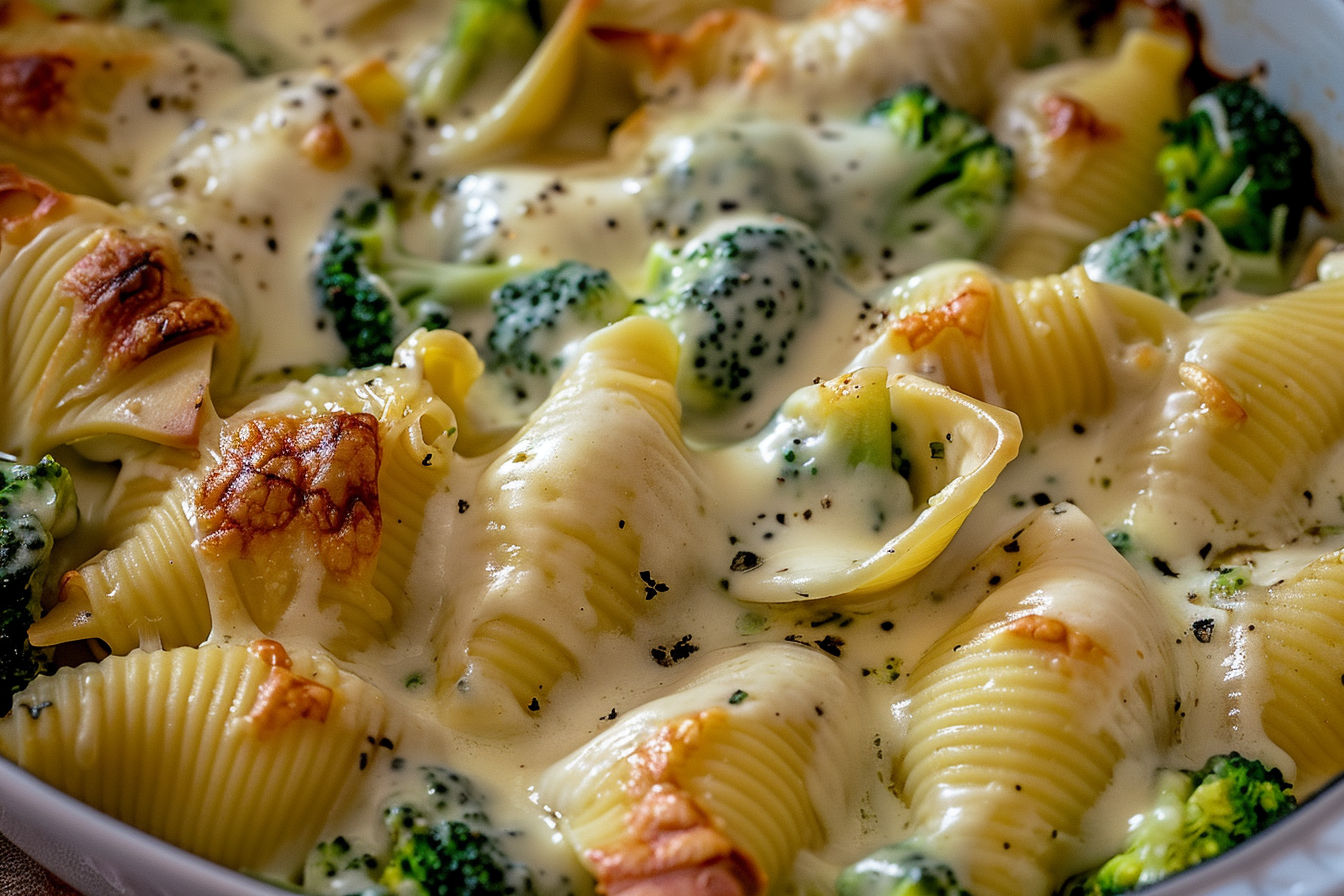 Chicken Broccoli Alfredo Stuffed Shells