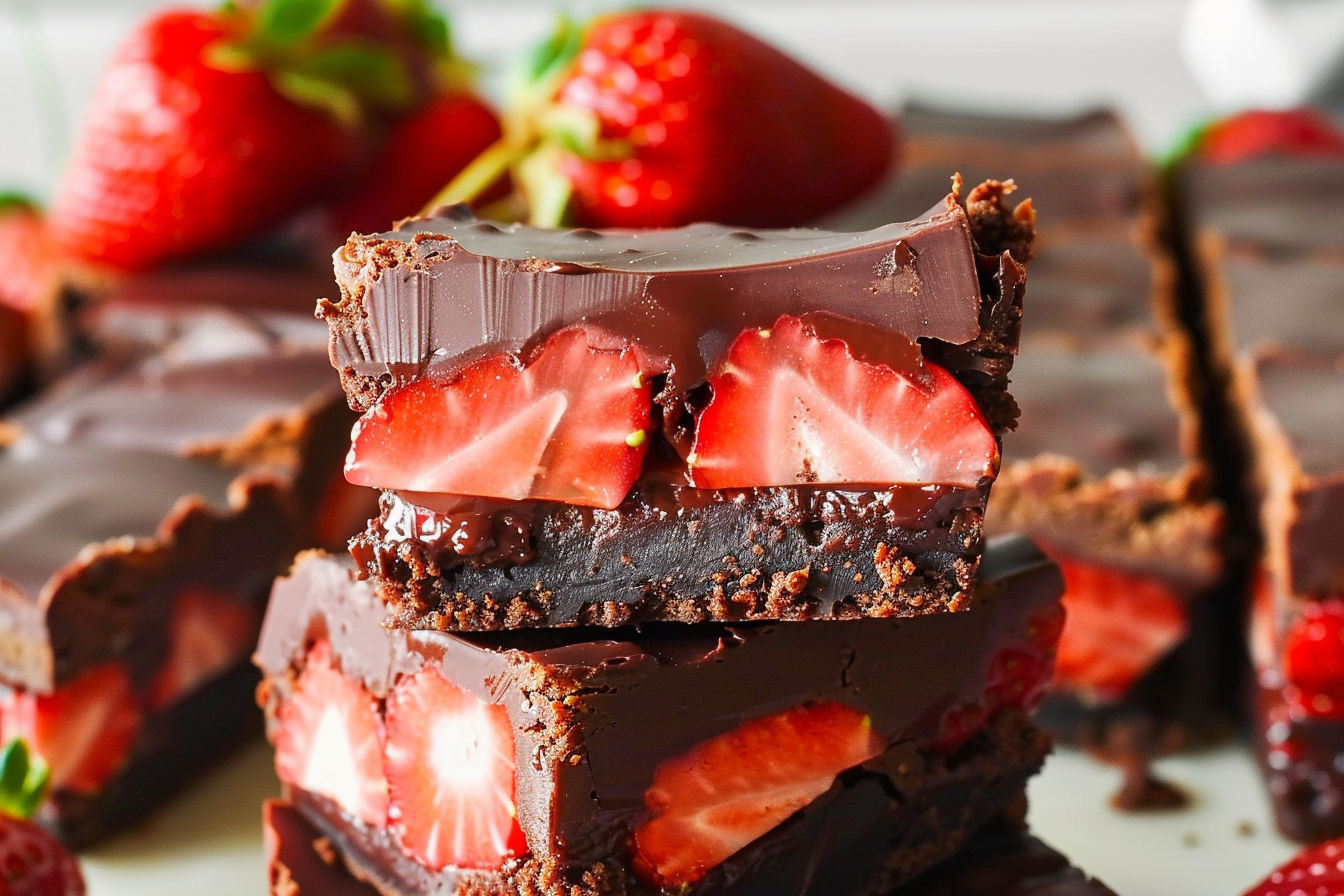 Chocolate Covered Strawberry Brownies