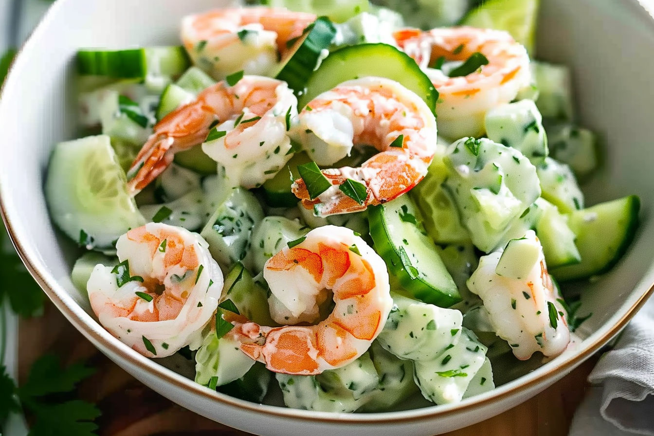 Creamy Cucumber Shrimp Salad