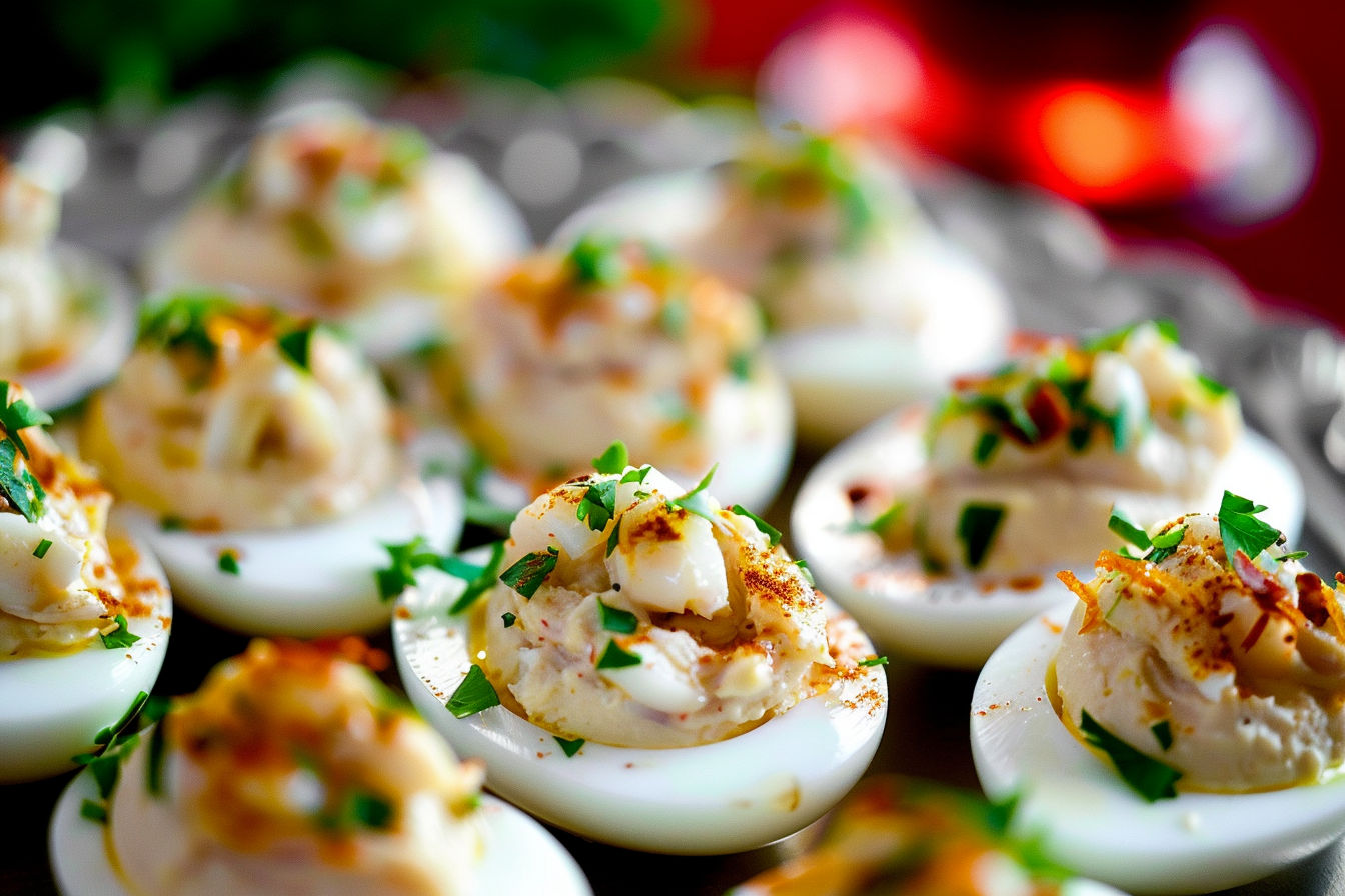 Creole Crab-Stuffed Deviled Eggs - Mix Mirth