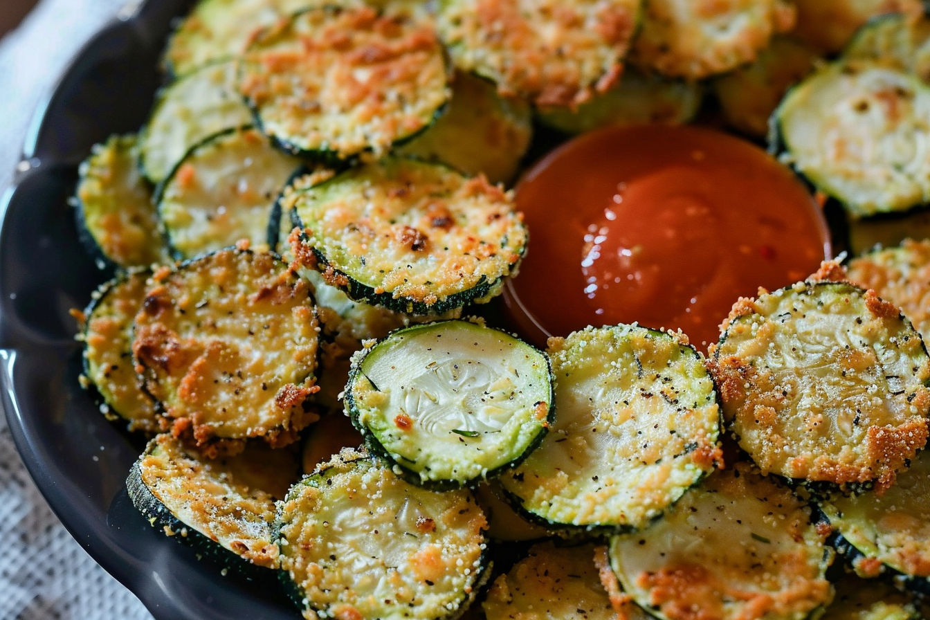 Crispy Oven Fried Zucchini Chips