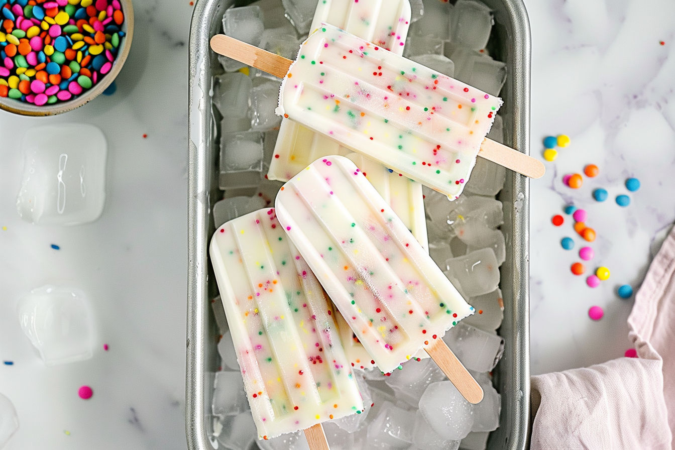 Funfetti Cake Batter Popsicles