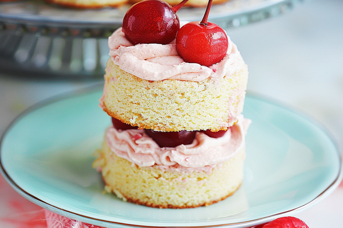 Mini Cherry Almond Cake