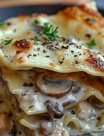 Mushroom Chicken Alfredo Lasagna