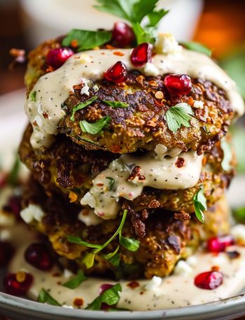 Roasted Eggplant and Feta Fritters with Tahini Sauce