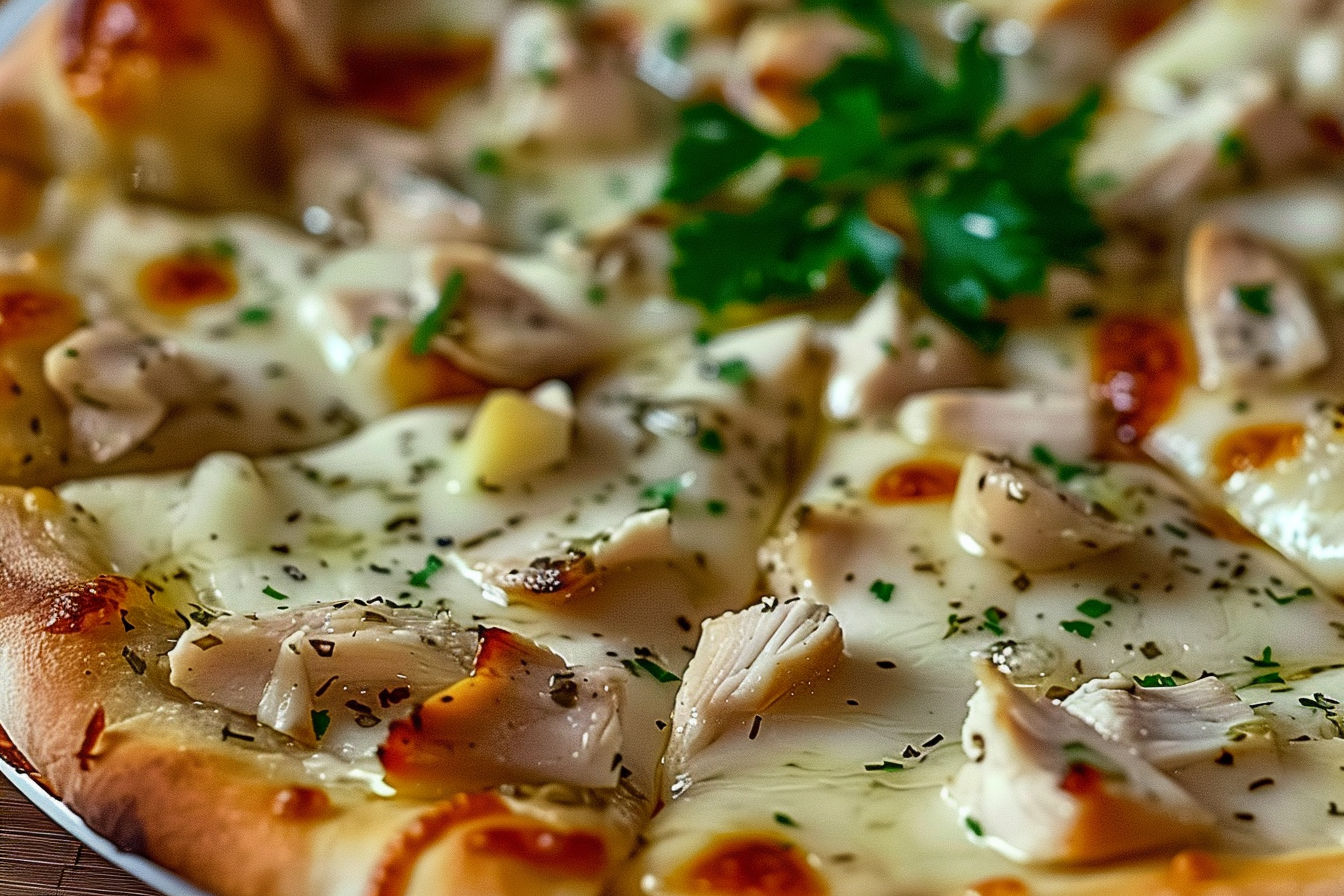 Roasted Garlic White Chicken Pizza