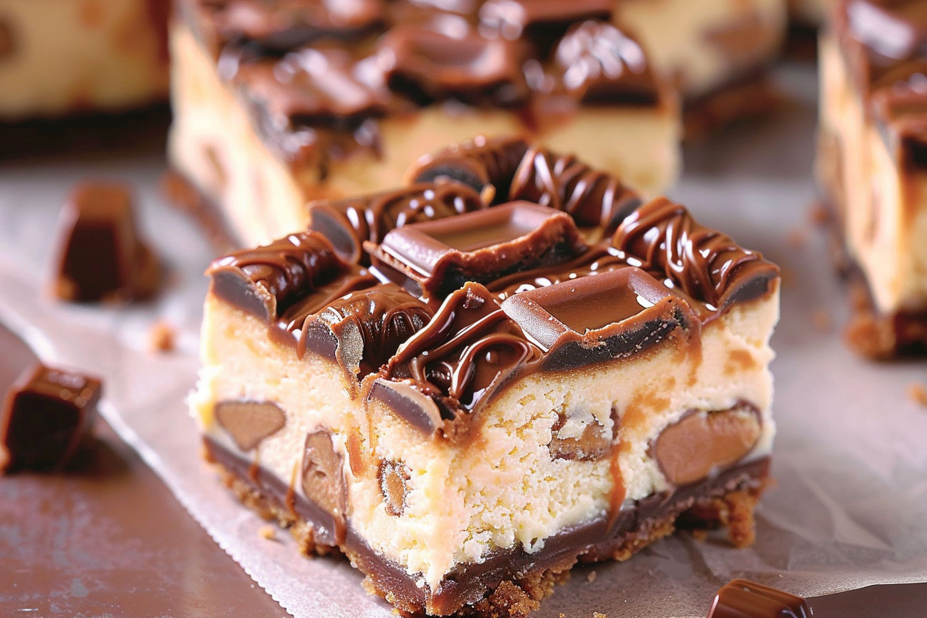 Rolo Cheesecake Bars