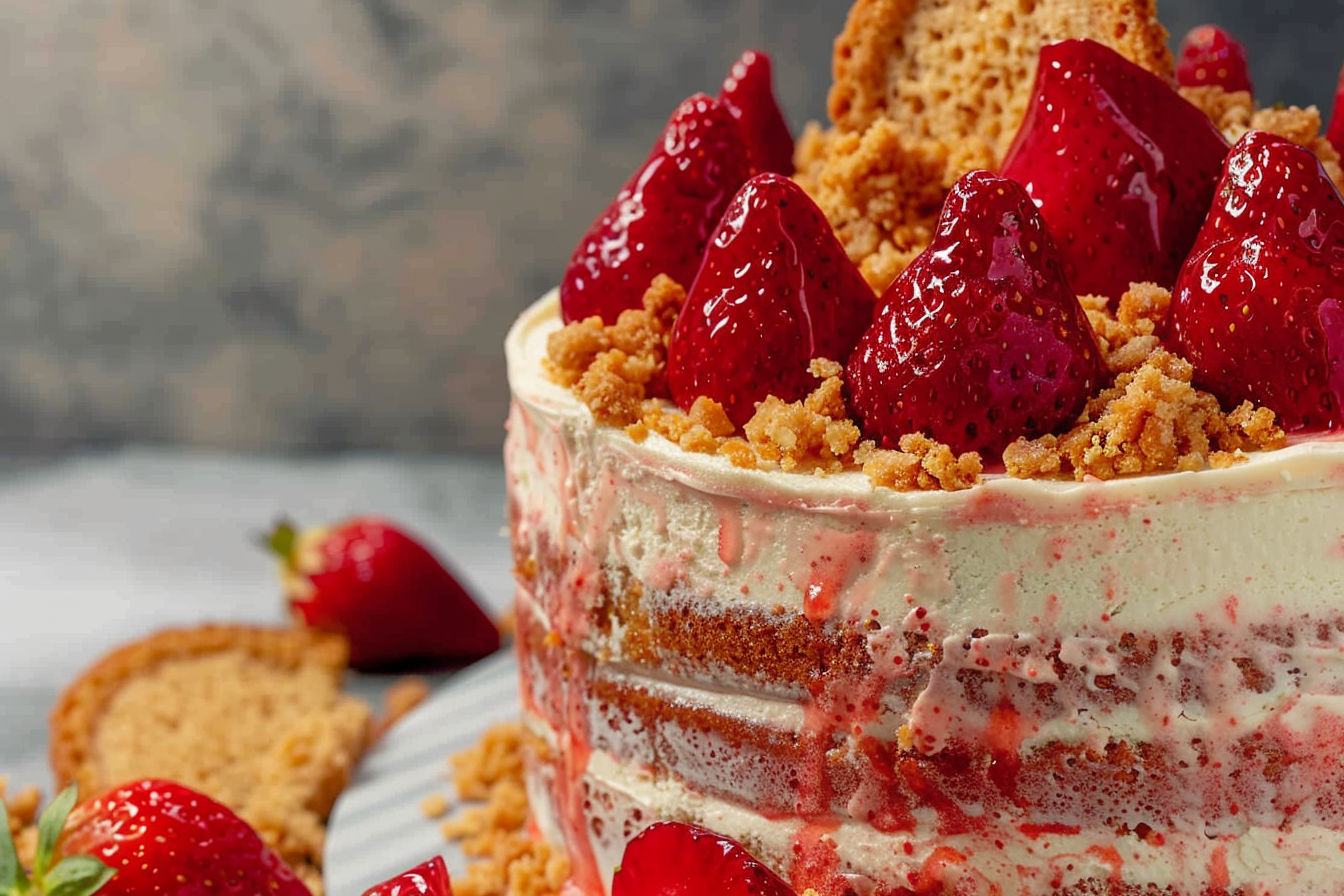 Strawberry Crunch Cake