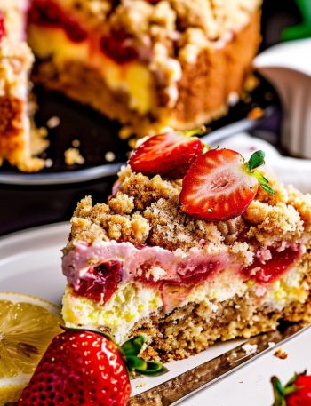 Strawberry Lemon-Ricotta Crumb Cake