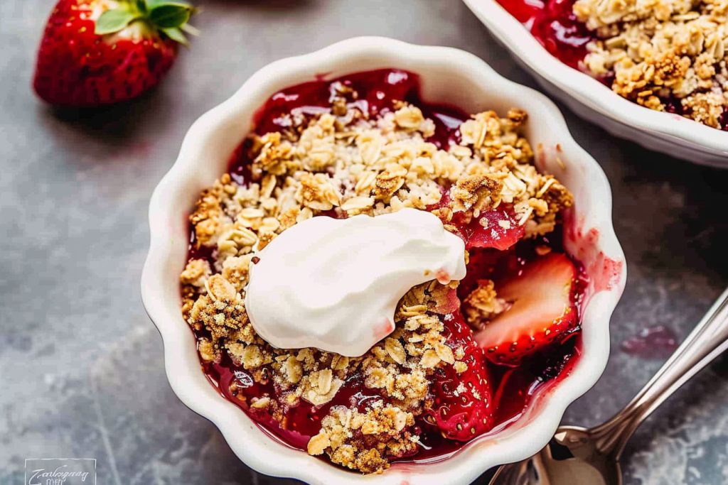 Strawberry Rhubarb Crisp (Crumble) - Mix Mirth