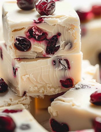 White Chocolate Cranberry Fudge