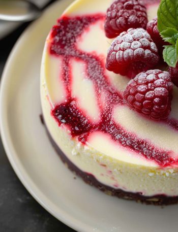 White Chocolate Raspberry Cheesecake