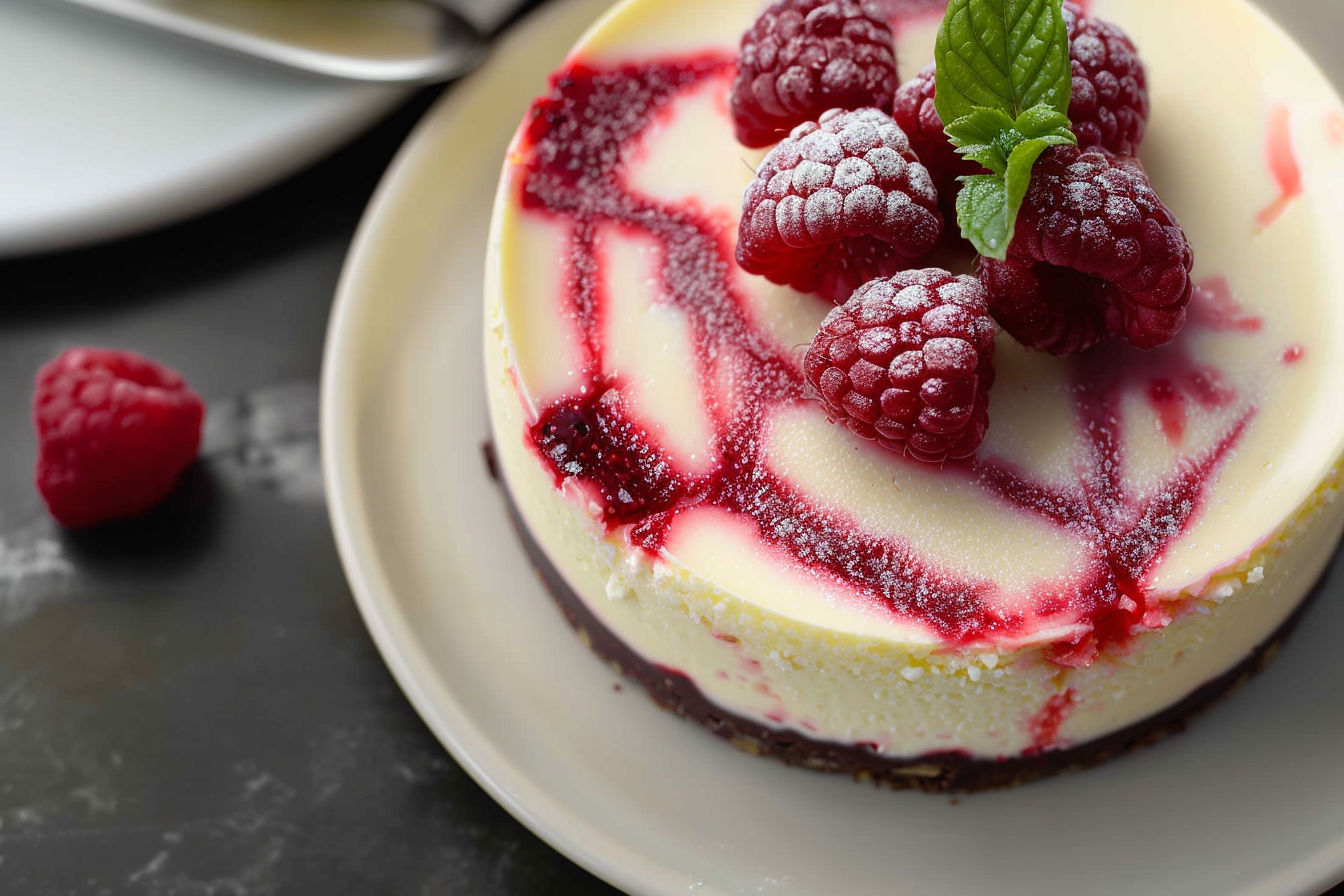 White Chocolate Raspberry Cheesecake