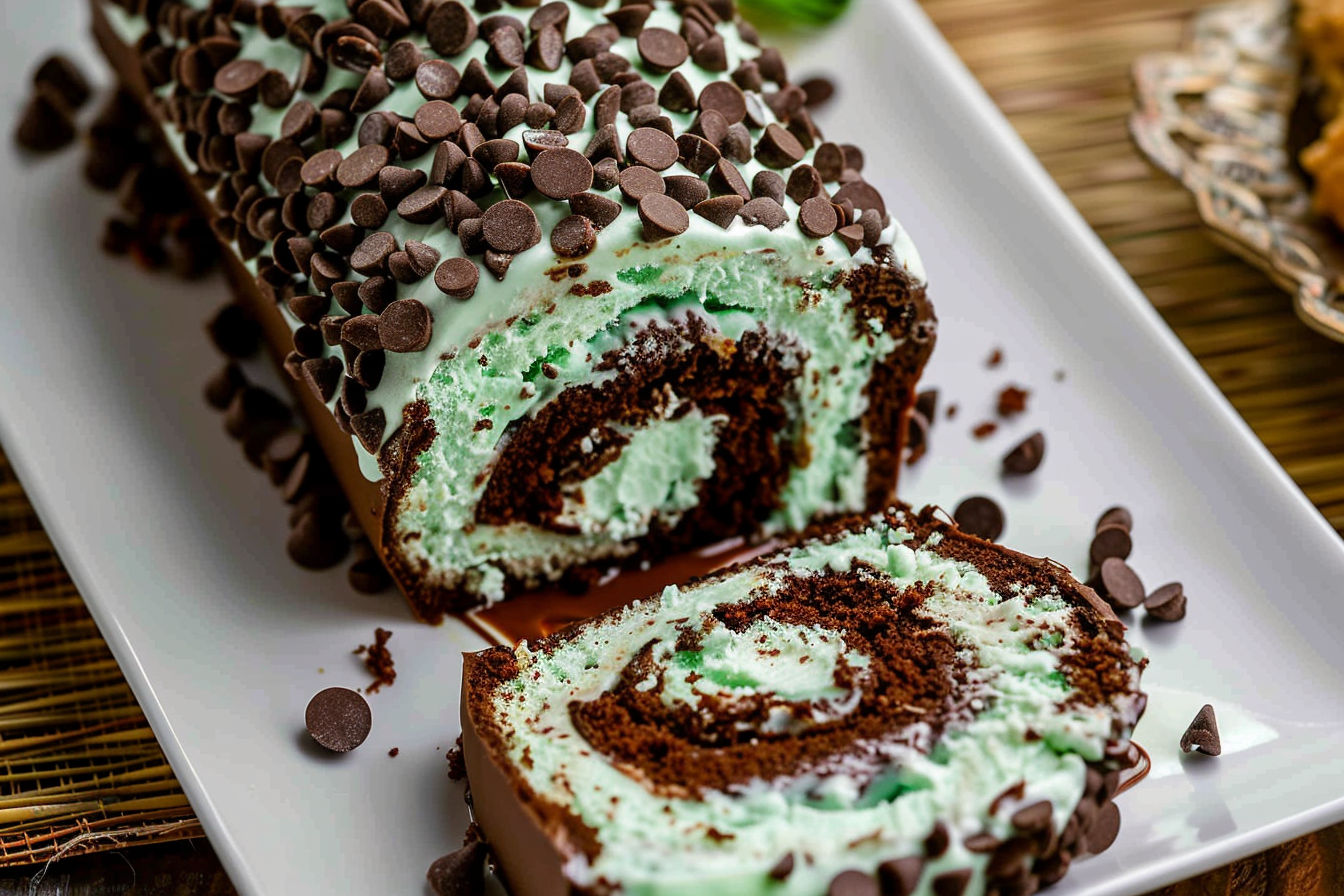 Mint Chip Cake Roll