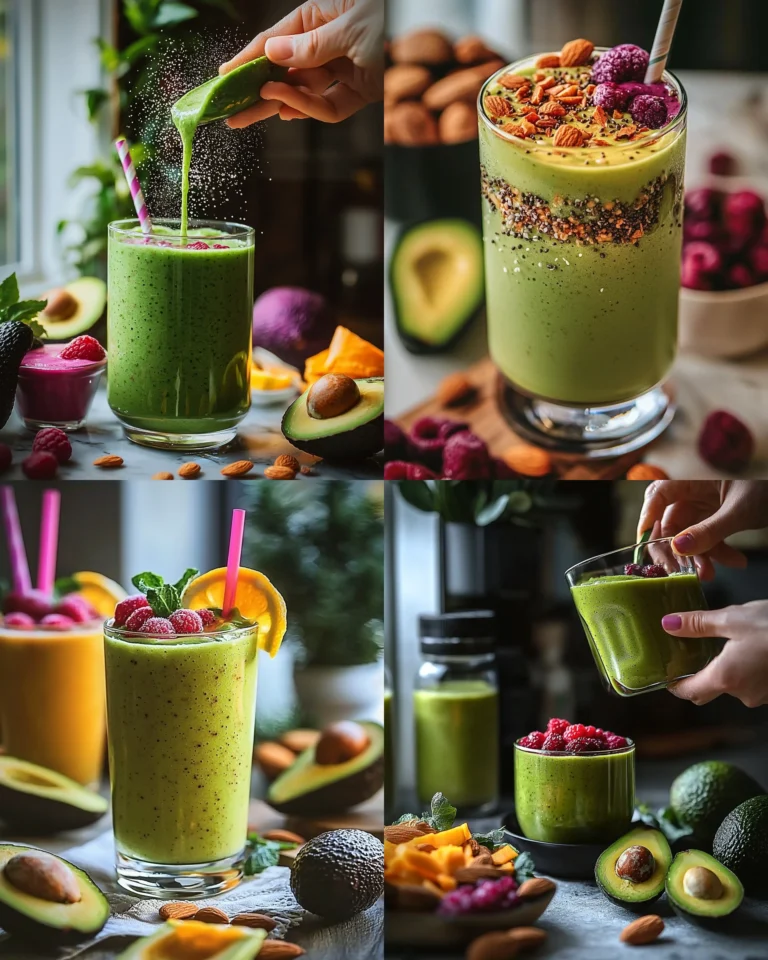 Delicious and nutritious Avocado Almond Smoothie in a glass