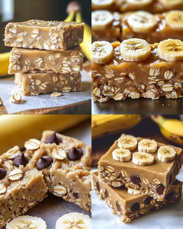 Delicious Banana Peanut Butter Oat Bars in a small bowl