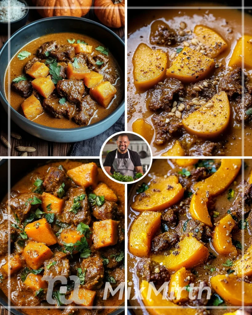 Delicious Beef Coconut Curry with Pumpkin and Toasted Cumin Seeds