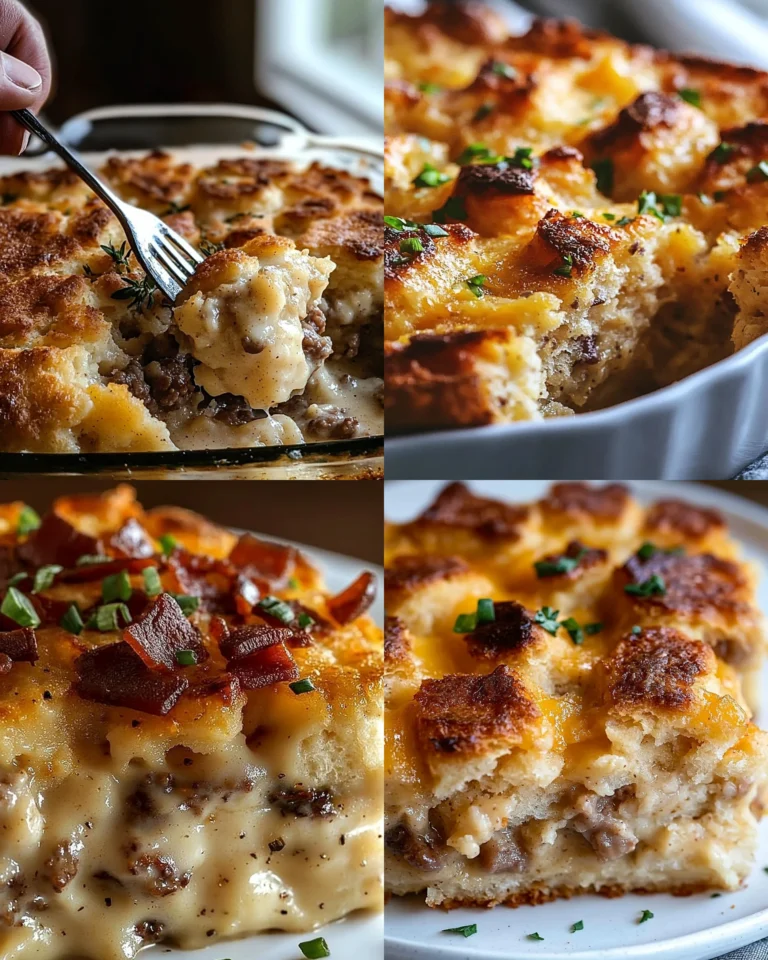 Biscuits and Gravy Hashbrown Casserole