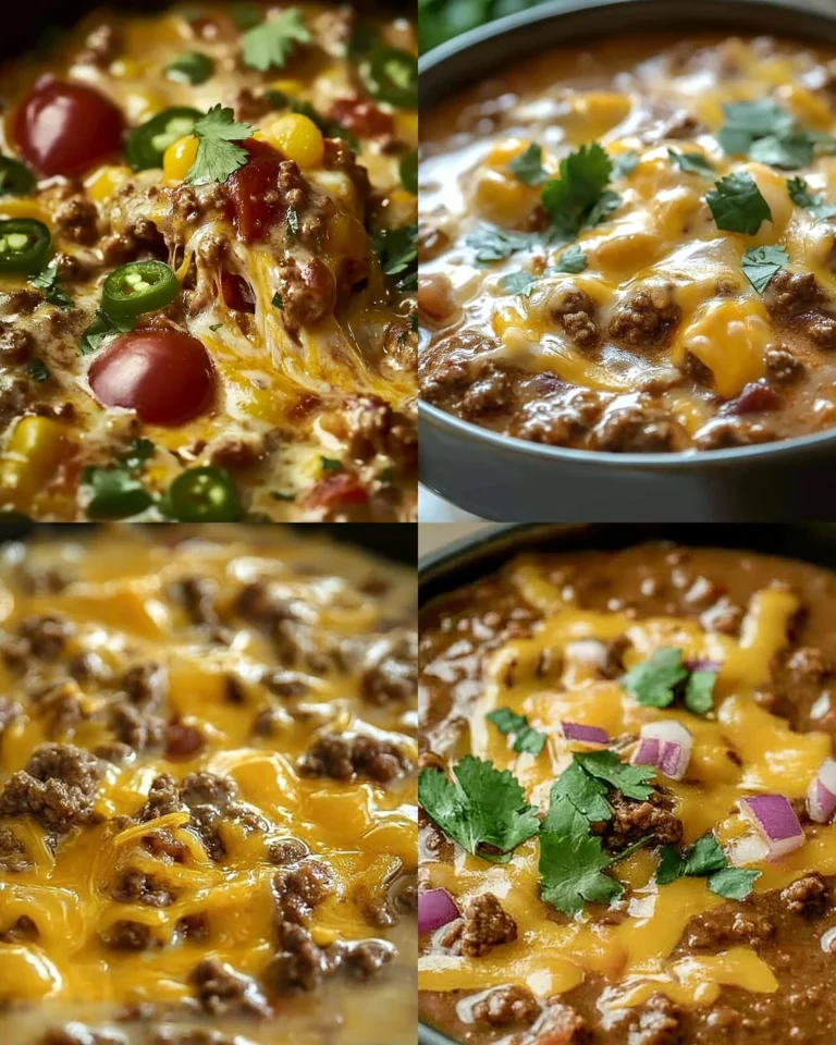 Delicious Cheesy Ground Beef Enchilada Chili served in a bowl