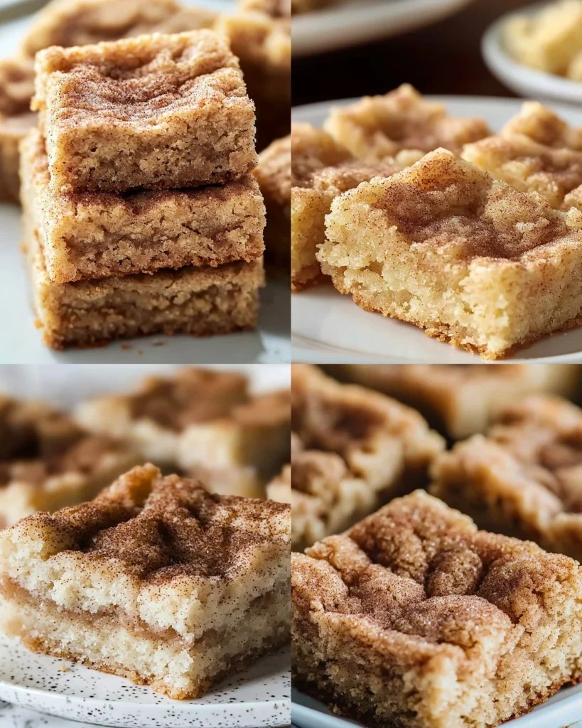 Delicious Chewy Snickerdoodle Cookie Bars with cinnamon and sugar topping