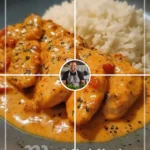 Chicken strips served in creamy chorizo sauce garnished with herbs