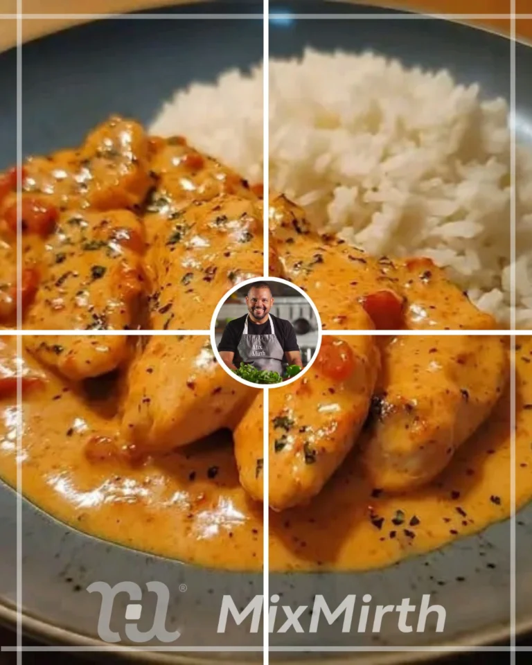 Chicken strips served in creamy chorizo sauce garnished with herbs