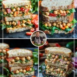 Chickpea Delight Garden Veggie Salad Sandwich with fresh ingredients