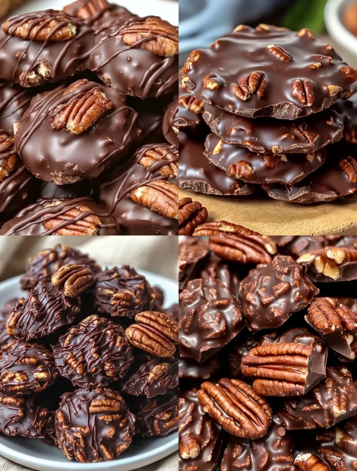 Chocolate Pecan Turtle Clusters