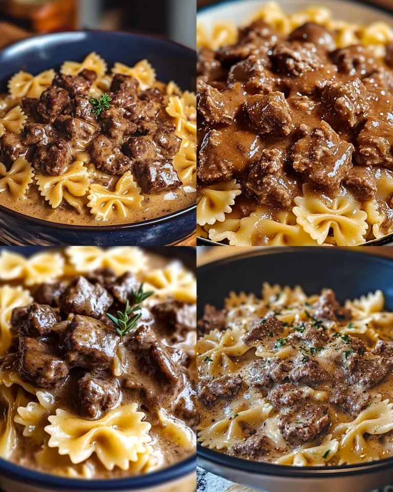 Creamy Beef and Bowtie Pasta