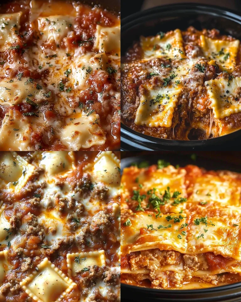 Crockpot Ravioli Lasagna - Easy and delicious slow cooker recipe