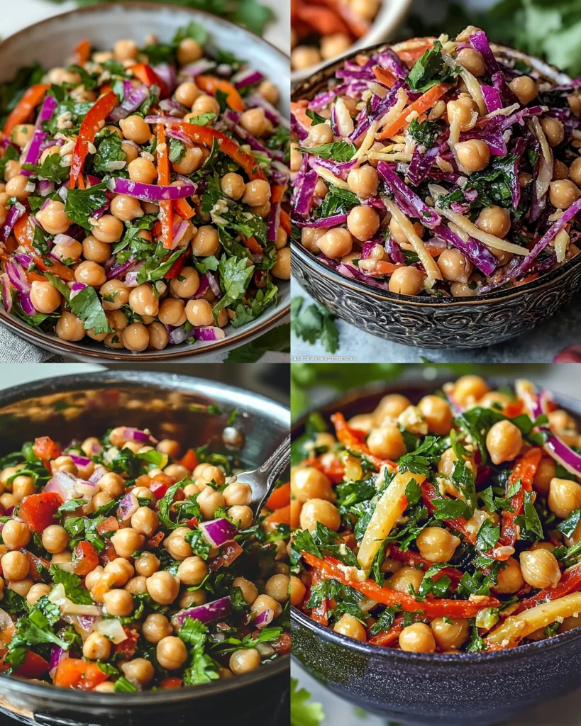 Crunchy Thai Chickpea Salad with fresh veggies and herbs