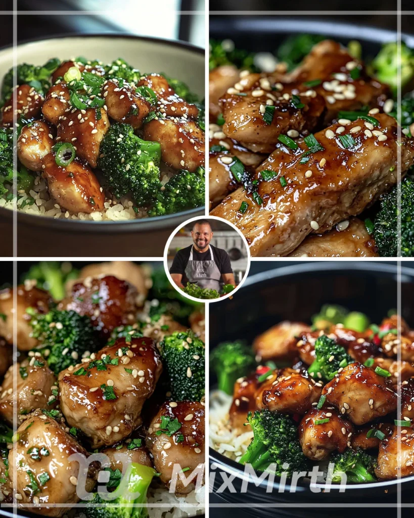 Delicious garlic chicken stir-fry with broccoli and hoisin glaze
