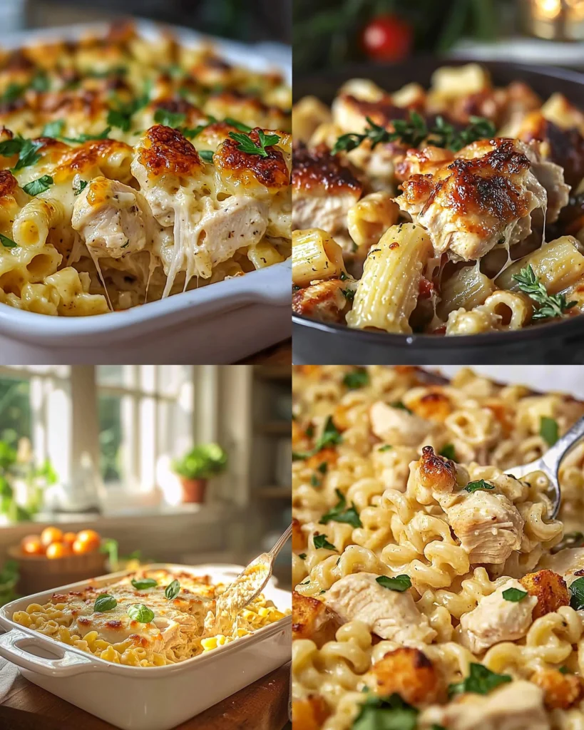 Garlic Parmesan Chicken Pasta Bake