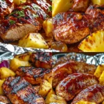 Hawaiian BBQ Chicken and Pineapple Foil Packets