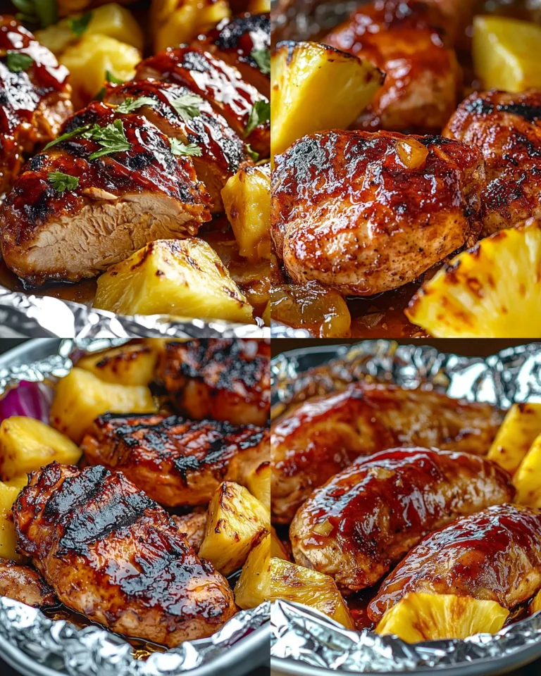 Hawaiian BBQ Chicken and Pineapple Foil Packets