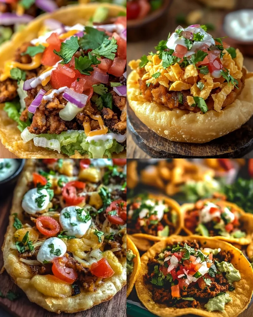 Delicious Indian Fry Bread Tacos served on a plate