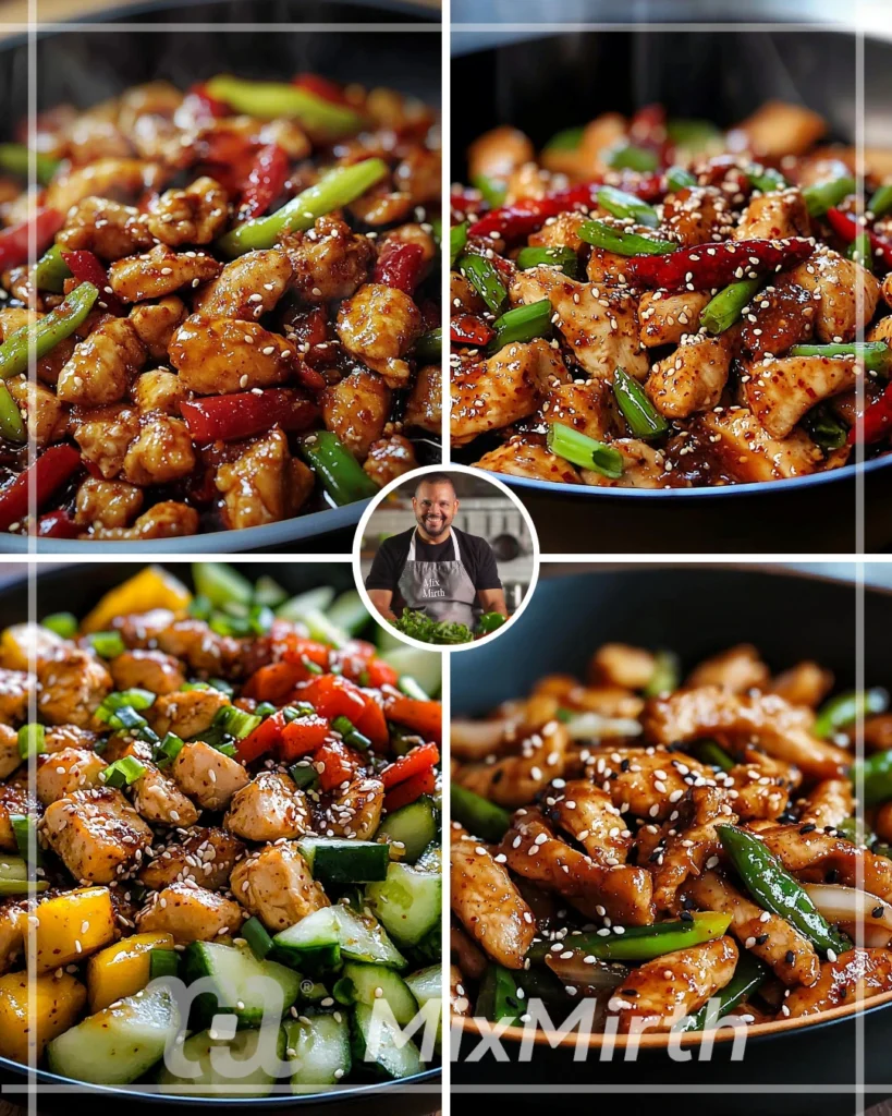 Korean Chicken Stir-Fry with Gochujang Sauce served on a plate