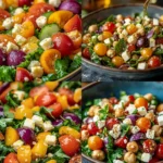 Delicious Mediterranean Chickpea Salad with fresh vegetables and herbs