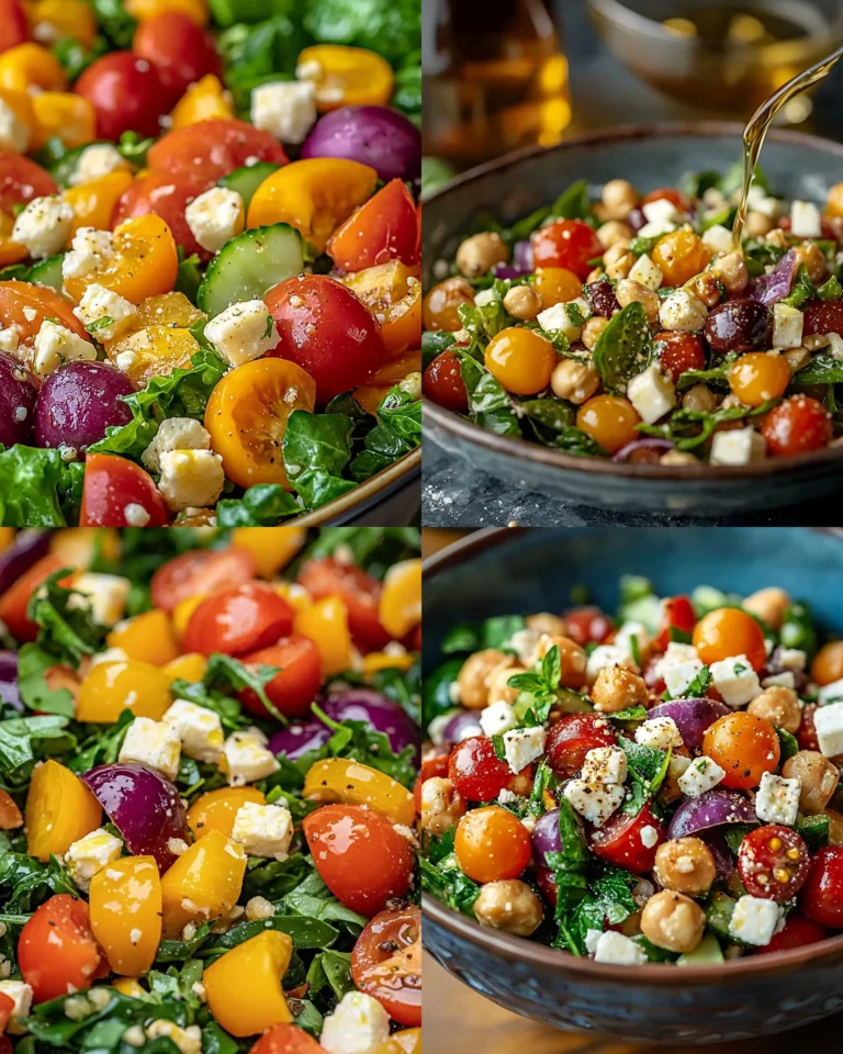 Delicious Mediterranean Chickpea Salad with fresh vegetables and herbs