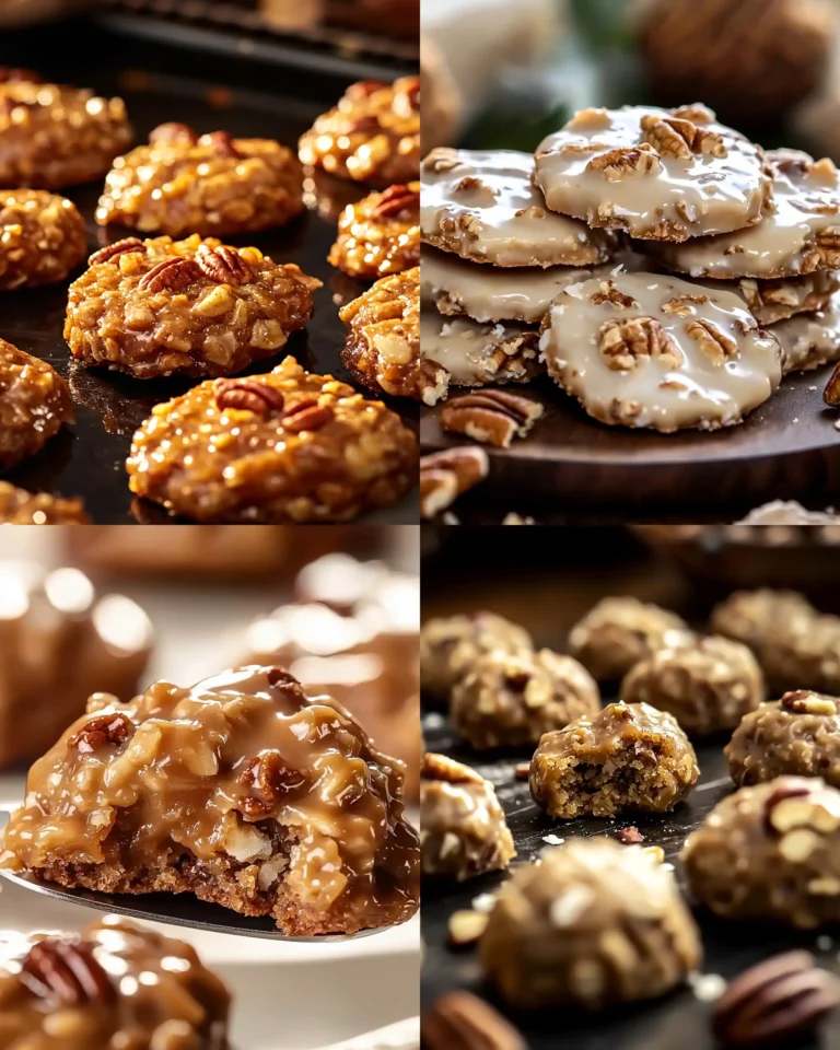 No-Bake Coconut Pecan Praline Cookies