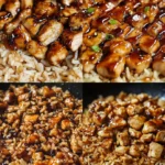 One-Pan Bold Honey BBQ Chicken Rice served with vibrant vegetables