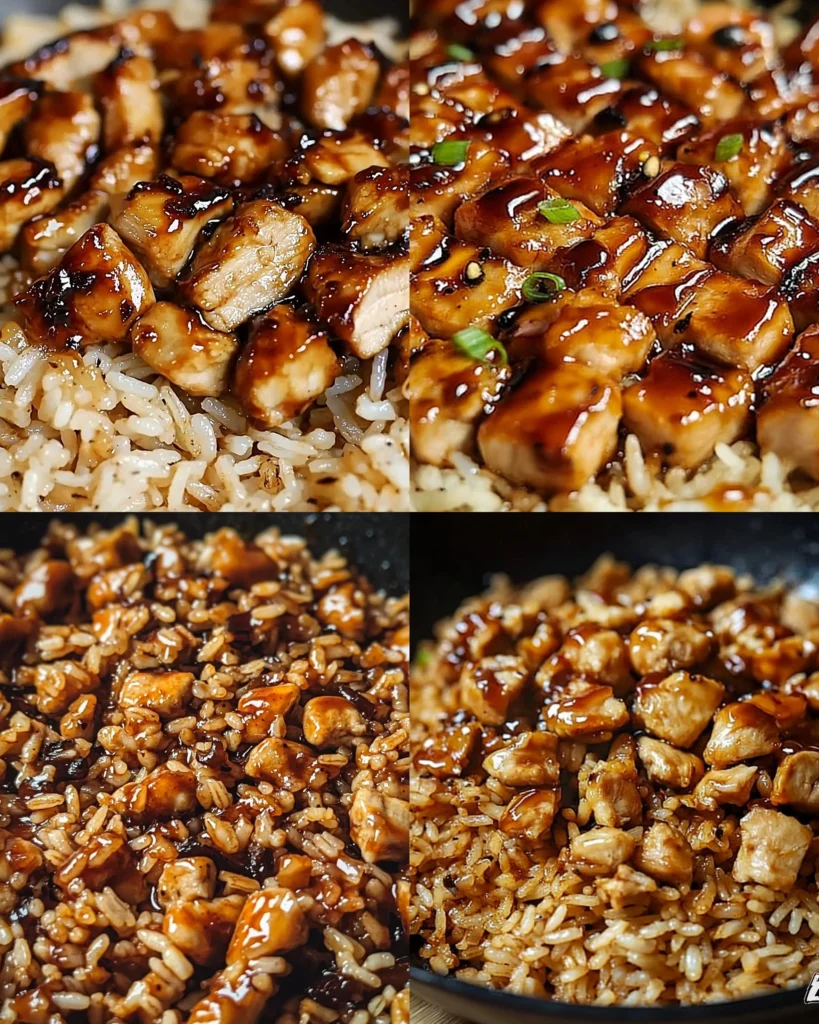 One-Pan Bold Honey BBQ Chicken Rice served with vibrant vegetables