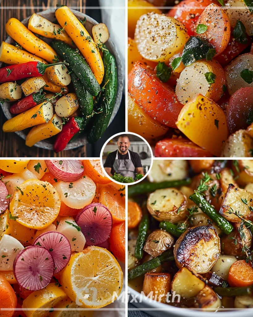 Colorful oven-roasted vegetables in a baking dish