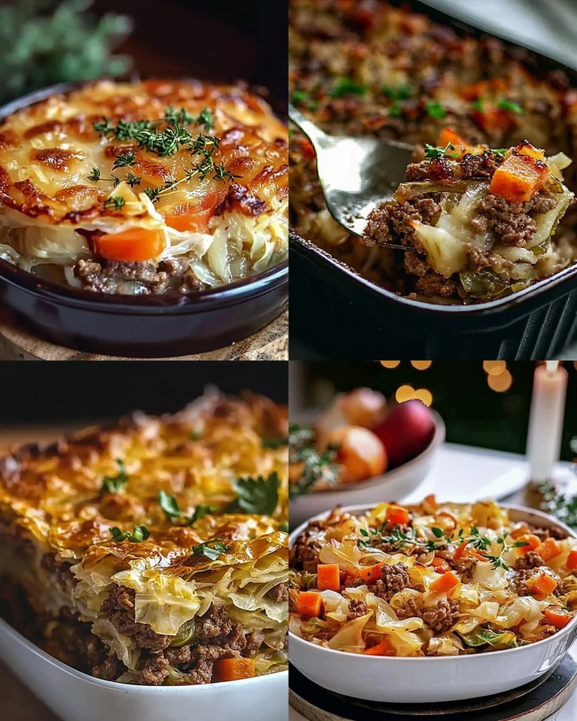 Savory Cabbage Beef Bake